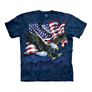 The Mountain Eagle Talon USA Flag Adult Unisex T-Shirt-Cyberteez