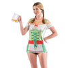 Oktoberfest Allover Women's Beer Stein Girl Barmaid Costume T-Shirt-Cyberteez