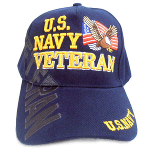 US Navy Veteran Hat Blue w/ Flag Eagle Logo-Cyberteez