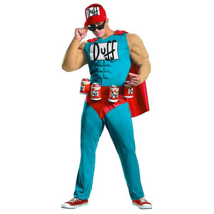 Duffman Simpsons Men's Muscle Chest Beer Can Holder Belt Costume-Cyberteez
