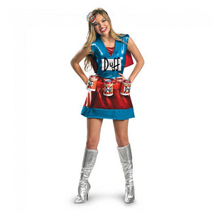 Duffwoman Costume Dress Women's Simpsons Deluxe Beer Can Holder Outfit-Cyberteez