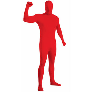2nd Skin Men's RED Adult Full Body Zentai Spandex Stretch Jumpsuit w/ Hood Costume-Cyberteez