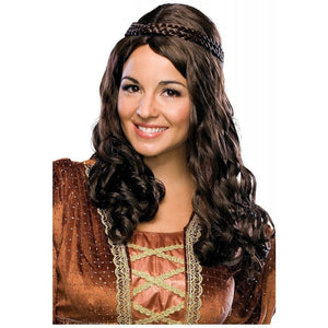 Renaissance Girl Medieval Braids Wrap Women's Brown/Auburn Costume Wig-Cyberteez