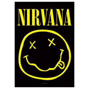 NIRVANA Smiley Face Logo Tapestry Cloth Poster Flag Wall Banner 30" x 40"-Cyberteez