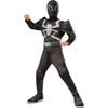 Agent Venom Costume Boys Kids Child Deluxe Muscle Chest Jumpsuit w/ Belt-Cyberteez