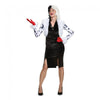Cruella De Vil Costume Dress Women's Deluxe 101 Dalmations Outfit-Cyberteez