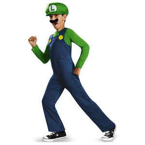 Luigi Costume Boys Child Kids Classic Super Mario Brothers-Cyberteez