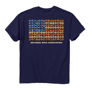 NRA USA Flag Shotgun Shells Navy T-Shirt-Cyberteez