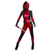 Deadpool Women's Jumpsuit w/ Mask Marvel Costume-Cyberteez