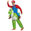 Mario Riding Yoshi Men's Inflatable Mario Brothers Costume-Cyberteez