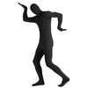 2nd Skin Men's BLACK Adult Full Body Zentai Spandex Stretch Jumpsuit w/ Hood Costume-Cyberteez