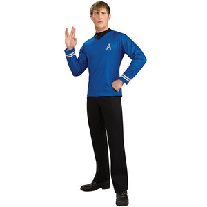 Star Trek II Men's Star Fleet Uniform SPOCK BLUE Costume T-Shirt-Cyberteez
