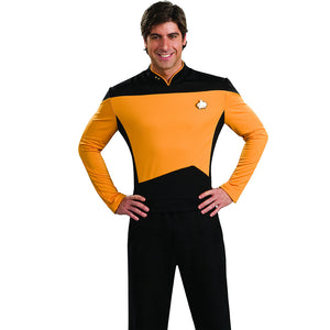 Star Trek Next Generation Men's OPERATIONS GOLD Uniform Costume T-Shirt-Cyberteez