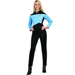 Star Trek Costume Women's Next Generation Uniform T-Shirt Science Blue-Cyberteez