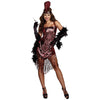 Gatsby Girl Women's Roaring 20s Flapper Fringed Sequin Dress & Feather Costume-Cyberteez