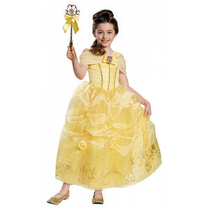 Belle Princess Costume Dress Girl Prestige Beauty And The Beast Toddler Girls Outfit-Cyberteez