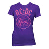 AC/DC For Those About To Rock We Salute You Logo Women's Purple T-Shirt-Cyberteez