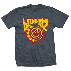 Blink 182 Creature Smiley Logo Heather Navy T-Shirt-Cyberteez