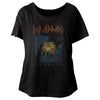 Def Leppard Pyromania Women's Wide Scoop Dolman T-Shirt-Cyberteez