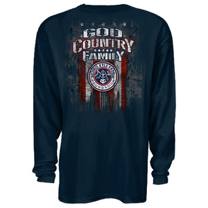 Chris Kyle Frog Foundation God Country Family Navy LONGSLEEVE American Sniper T-Shirt-Cyberteez