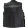 Biker Vest Concealed Carry Lace-Up Buffalo Leather Motorcycle CCW w/ Gun Holster-Cyberteez