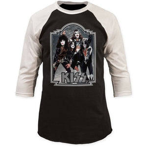 KISS Glitter 1976 Photo Baseball Jersey Raglan T-Shirt-Cyberteez