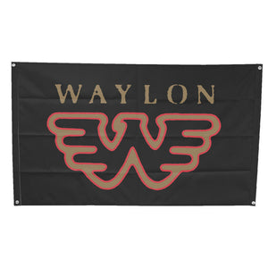 Waylon Jennings Flying W Logo Fabric Poster Wall Flag Banner-Cyberteez