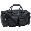 Duffel Bag Black Leather Tote 21" Pebble Grain Gym Carry On Mens Luggage-Cyberteez