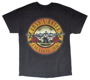 Guns N Roses Lifetime Tour 2016 LAS VEGAS Bullet Seal Logo T-Shirt-Cyberteez