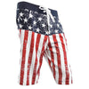 USA American Flag Men's DISTRESSED Board Shorts Patriotic Swim Trunks (S-3XL)-Cyberteez
