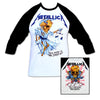 Metallica Doris Raglan 3/4 Sleeve Baseball Jersey T-Shirt-Cyberteez