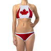 Canada Flag Women's Sport Bikini Halter Top Swimsuit-Cyberteez