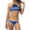 Modelo Beer Logo Women's Sport Bikini Halter Top Swimsuit-Cyberteez