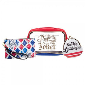 Harley Quinn Suicide Squad Daddy's Little Monster Gift Set Make Up Bag & Coin Purse-Cyberteez