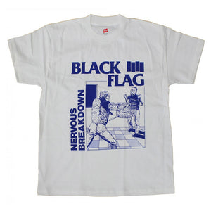 Black Flag Nervous Breakdown White T-Shirt-Cyberteez