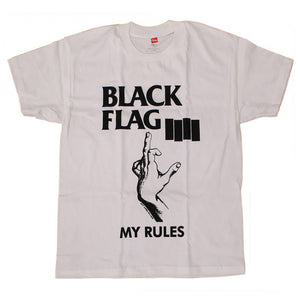 Black Flag My Rules White T-Shirt-Cyberteez