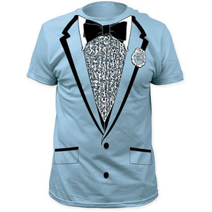 Tuxedo Blue Retro Prom Costume T-Shirt-Cyberteez