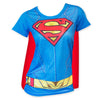 Supergirl Logo Women's Sublimated Superman Costume T-Shirt w/ Red Cape-Cyberteez