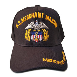 US Merchant Marine Hat Black Adjustable Cap-Cyberteez