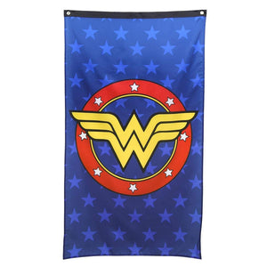 Wonder Woman Logo w/ Stars Banner Fabric Wall Poster DC Comics 30" x 50"-Cyberteez