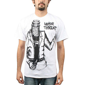 Minor Threat Bottle Man White T-Shirt-Cyberteez