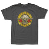 Guns N Roses Bullet Seal Logo CHARCOAL GRAY T-Shirt-Cyberteez
