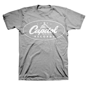 Capitol Records Classic Oval Logo Gray T-Shirt-Cyberteez
