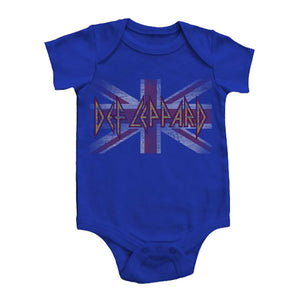 Def Leppard Union Jack Kids Infant Onesie Romper Creeper-Cyberteez
