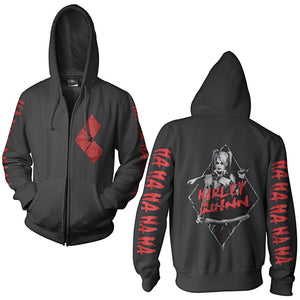 Harley Quinn Laughing HaHaHa DC Comics Sweatshirt Zip Hoody-Cyberteez