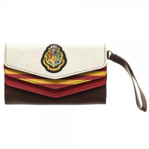 Harry Potter Hogwarts Crest Logo Women's 3-Fold Envelope Clutch Wallet-Cyberteez
