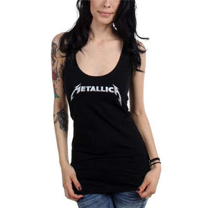 Metallica Logo Women's Racer Back Tank Top-Cyberteez
