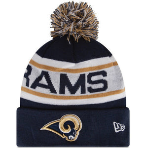 St Louis Rams NFL New Era Biggest Fan Redux Pom Beanie Knit Hat-Cyberteez