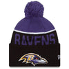 Baltimore Ravens NFL New Era On Field Sport Knit 2015-16 Pom Beanie Knit Hat Cap-Cyberteez