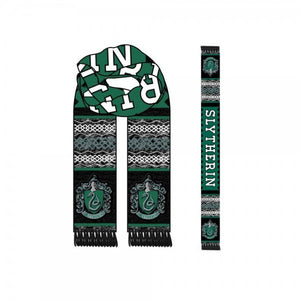 Harry Potter Slytherin House Logo Adult Jacquard Knit Scarf-Cyberteez